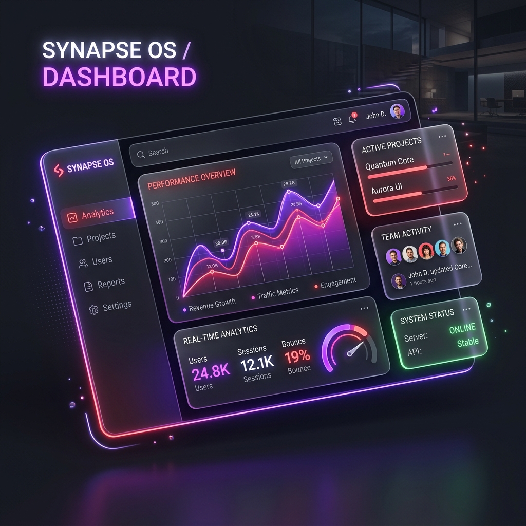 High-fidelity web design showcase displaying modern layouts on multiple device screens